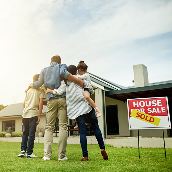 family in new home