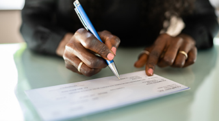 guy writing a check